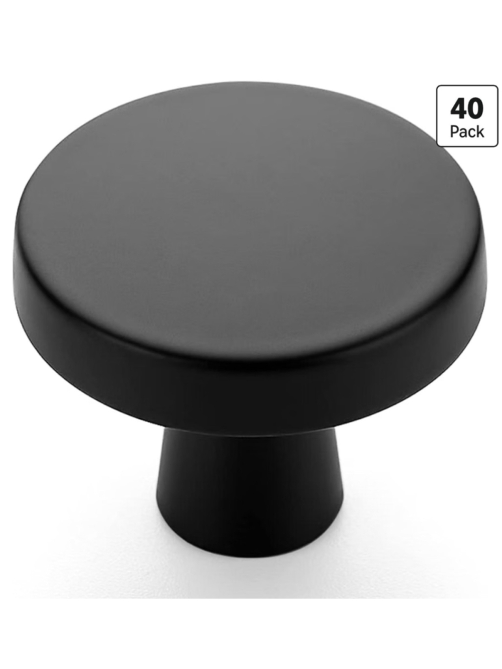 NEW Ravinte Matte Black Drawer Pulls 1-1/4” Cabinet Knobs 40 Pk Solid Zinc